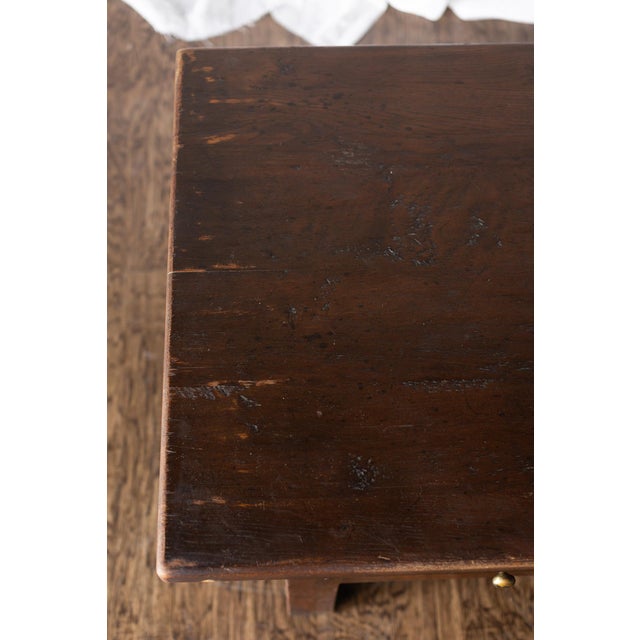 Dark Wood Coffee Table With Drawer - Late 1800s Belgian For Sale - Image 10 of 12