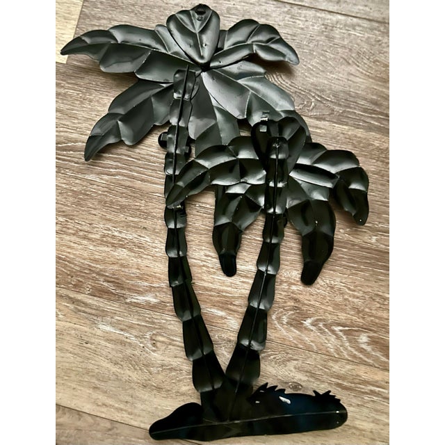Vintage Late 20th Century Tropical/ Coastal Metal Palm Tree Wall Art Sculpture For Sale - Image 4 of 5