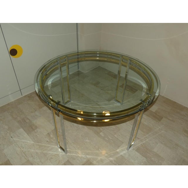 Chrome and Gold-Plated Steel Dining Table, Italy, 1970s For Sale - Image 4 of 18