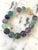 Multi Color Fluorite Beaded Bracelet With Gold Tone Hook Clasp - Designed by Matthew Izzo For Sale - Image 4 of 5