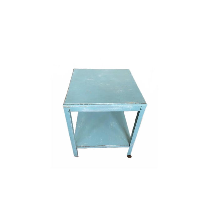 Hepplewhite Vintage Wooden Painted Side Table For Sale - Image 3 of 4