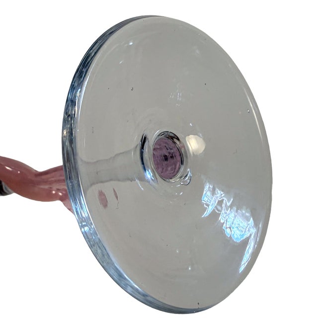 Late 20th Century Vintage Hand-Blown Pink Flamingo Martini Glasses - Set of 6 For Sale - Image 5 of 7