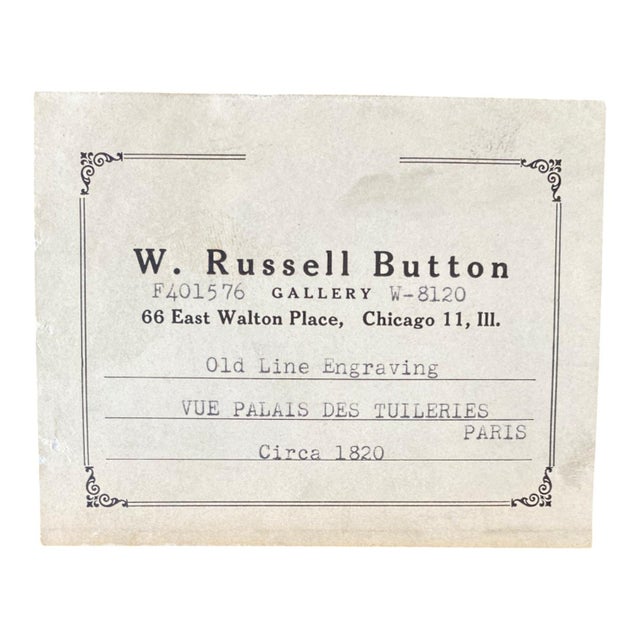 Set of Four Hand-Colored Engravings of Paris Landmarks, C. 1820, W. Russell Button Gallery, Chicago For Sale In New York - Image 6 of 9