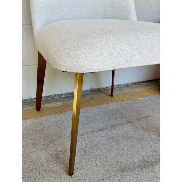 Modern White and Gold Dining Chairs Set of 4 For Sale - Image 4 of 6
