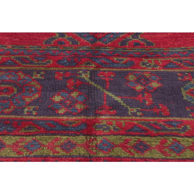 Early 20th Century Antique Red Turkish Oushak Rug, 09'02 X 11'02 For Sale - Image 4 of 10