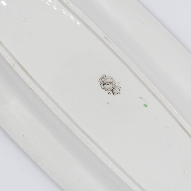 Ceramic French Art Nouveau Long Oval Platter from Luneville, Early 20th Century For Sale - Image 7 of 8