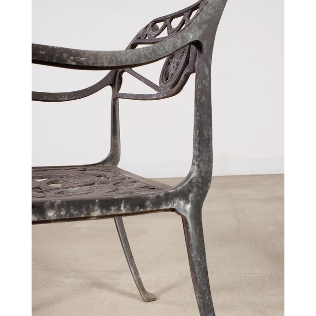 Set of Four Neoclassical Dolphin and Star Garden Dining Chairs For Sale - Image 17 of 18