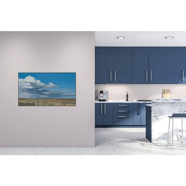 Where It Gathers by Michael Magrin | Oil on Canvas Prairie Landscape With Storm Clouds For Sale - Image 13 of 14
