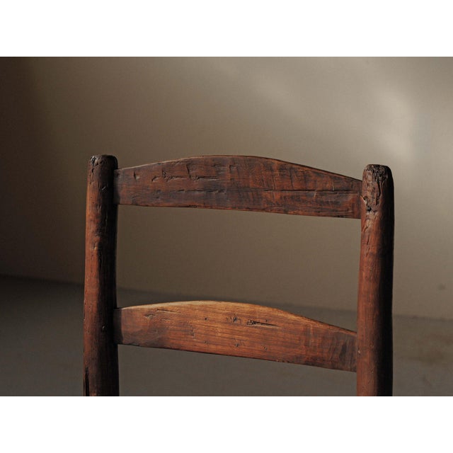 Rustic 19th Century Folk French Armchair in Wood and Rush, 1890s For Sale - Image 3 of 17