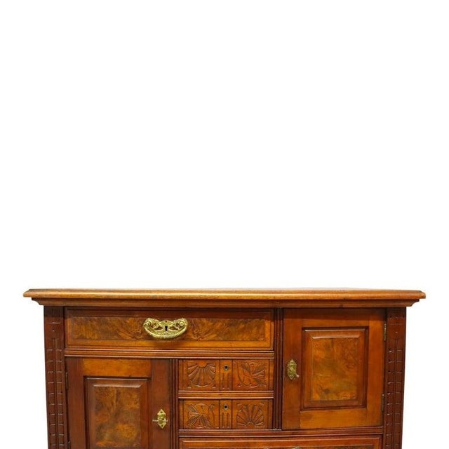 Wood Eastlake Aesthetic Walnut & Burl Gentleman’s Chest C1890 For Sale - Image 7 of 14