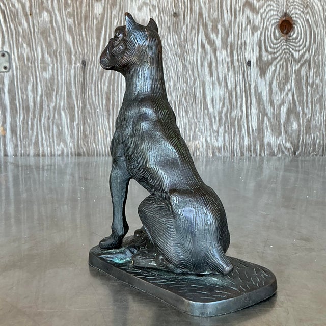 Vintage Boho Patinated Metal Dog For Sale In West Palm - Image 6 of 11
