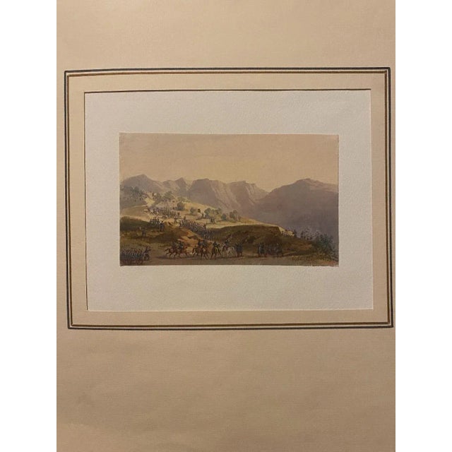 Troop Movement is an original artwork realized by the artist Gaspard Gobaut (1814-1882). Original ink and watercolor...