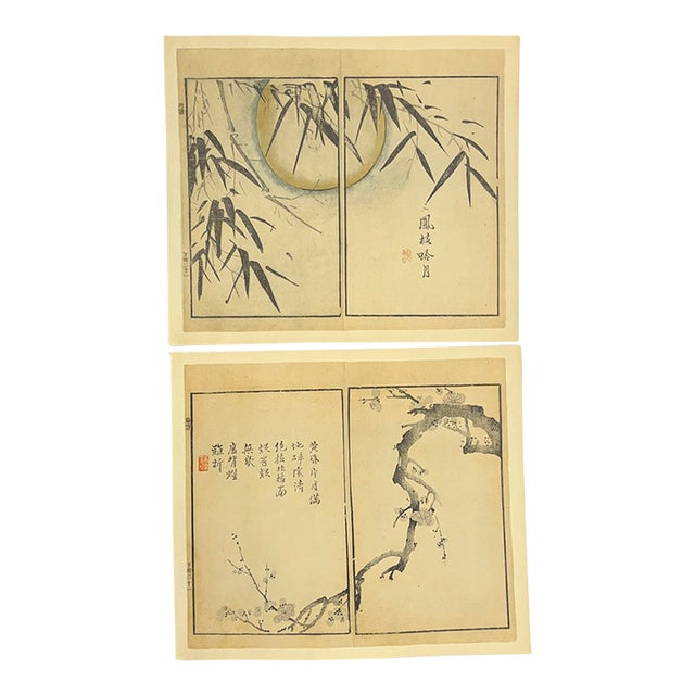 Vintage Chinese Prints Set/2 For Sale