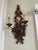 Brown 1990s Roberto Giovannini Art. 1170 Ramage Italian Carved Wood Two - Light Sconces - a Pair For Sale - Image 8 of 10