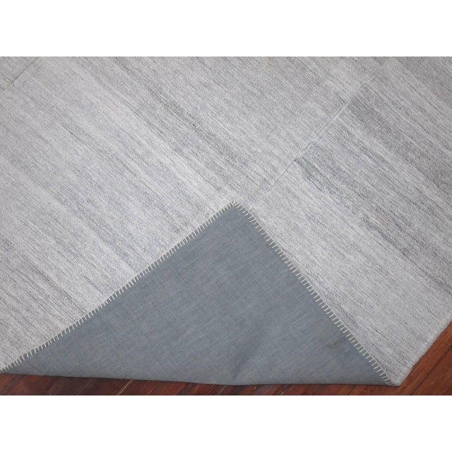 Gray Zabihi Collection White Modern Turkish Kilim - 8'2" x 12'4" For Sale - Image 8 of 9