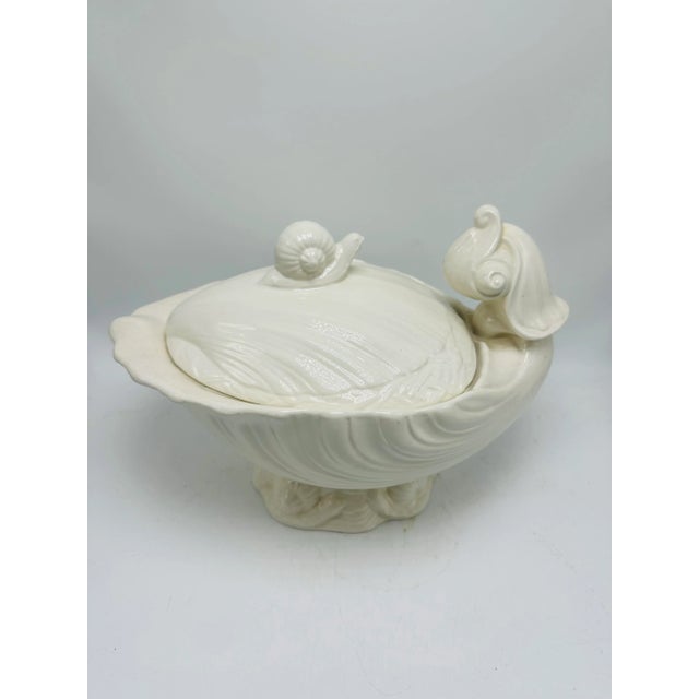Coastal Vintage Ceramic Snail Tureen For Sale - Image 3 of 9