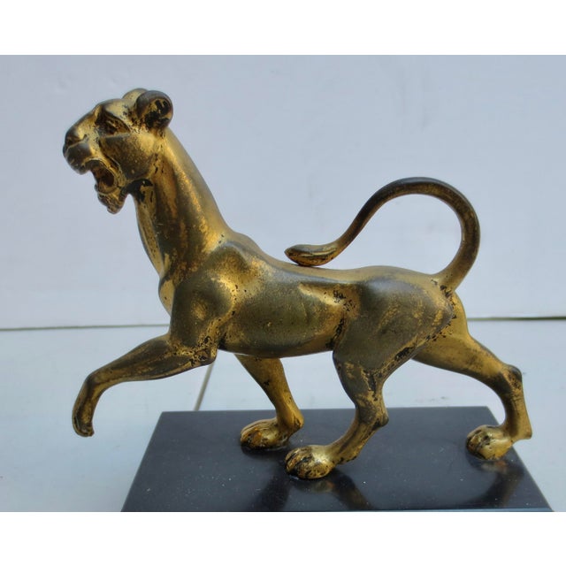 Beaux-Arts E. F.Caldwell and Co. Gilt Bronze Panther Circa 1900 For Sale - Image 3 of 6