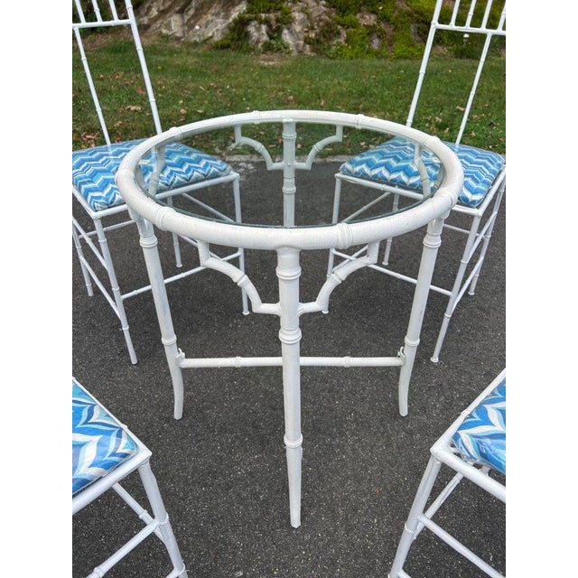1970s Phyllis Morris Palm Beach Style Bamboo Bistro Set For Sale - Image 5 of 12
