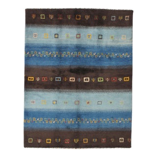 Vintage Hand-Knotted Persian Gabbeh Rug 5'0" X 6'6" For Sale