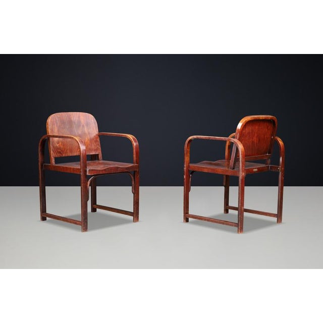Thonet Vintage 745/F Bentwood Side Chairs by Michael Thonet for Tatra, 1930s, Set of 2 For Sale - Image 4 of 18