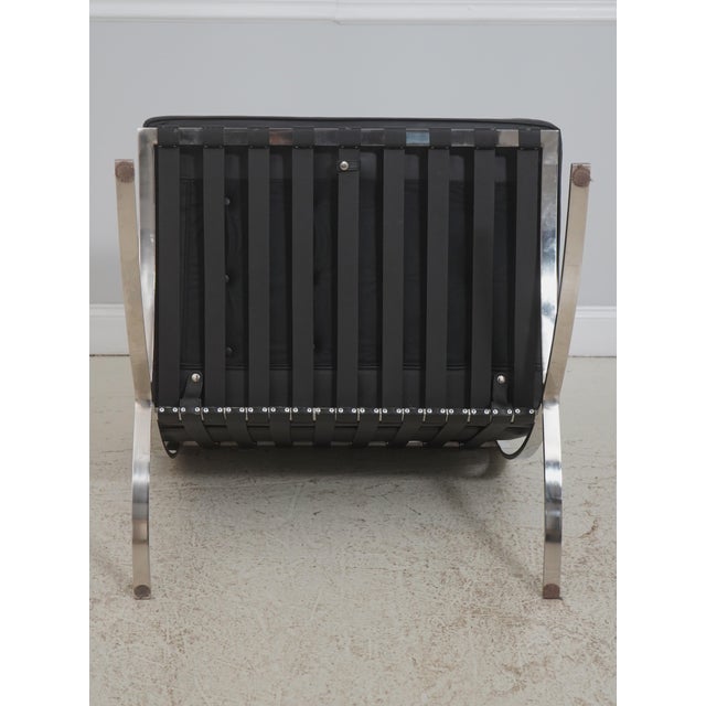 Hekman Mid Century Modern Chrome Barcelona Chair & Ottoman For Sale - Image 16 of 18