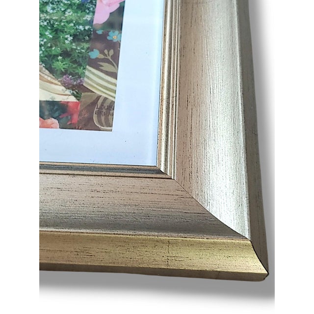 Framed Handmade Nature Themed Paper Collage For Sale - Image 4 of 5
