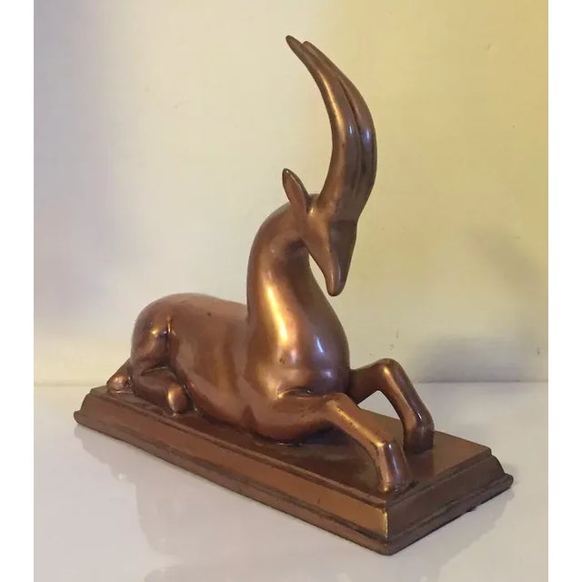 1920 Art Deco Copper Clad Gazelle or Deer Figure For Sale - Image 10 of 13