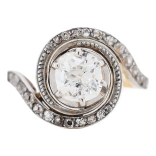 Antique Diamond Tourbillon Ring, Size 5.75 For Sale