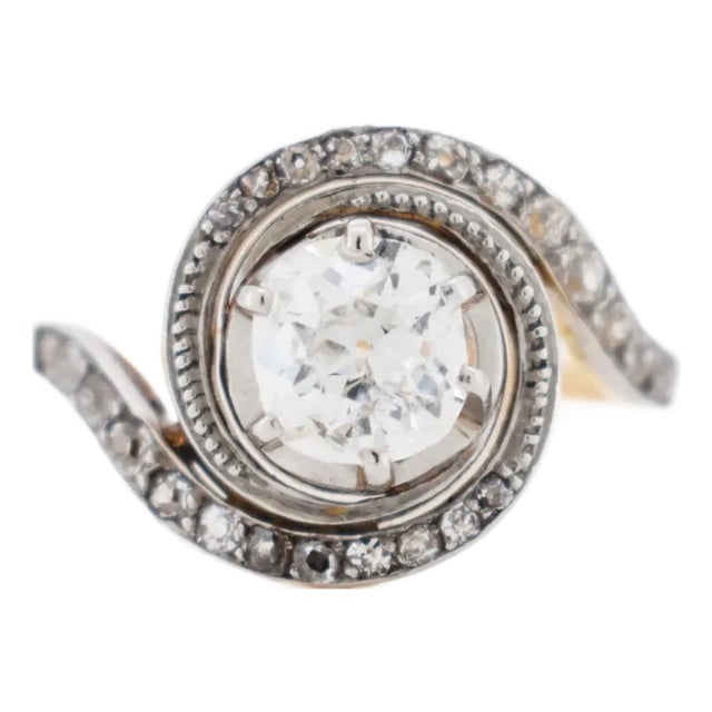 Antique Diamond Tourbillon Ring, Size 5.75 For Sale