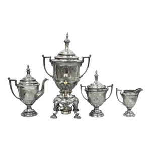 Antique Reed & Barton 1929 English Regency Silver Plated Samovar Tea Set - 4 PCS