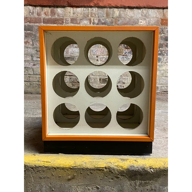 Funky Pop Art Cube Wine Rack End Table | Chairish