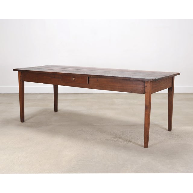 French Provincial 19th Century Country French Provincial Chestnut Farmhouse Table For Sale - Image 3 of 18