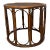 Vintage Rattan Caning Circular Side Table Stand For Sale