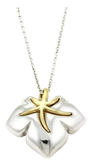 Tiffany & Co. Ivy Starfish Leaf Sterling & 18k Gold Pendant Necklace
