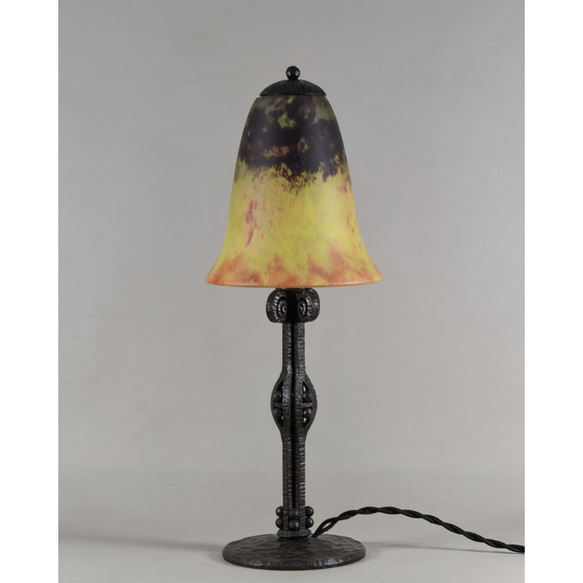 Daum French Art Deco Table Lamp by Daum - 1920s France For Sale - Image 4 of 8