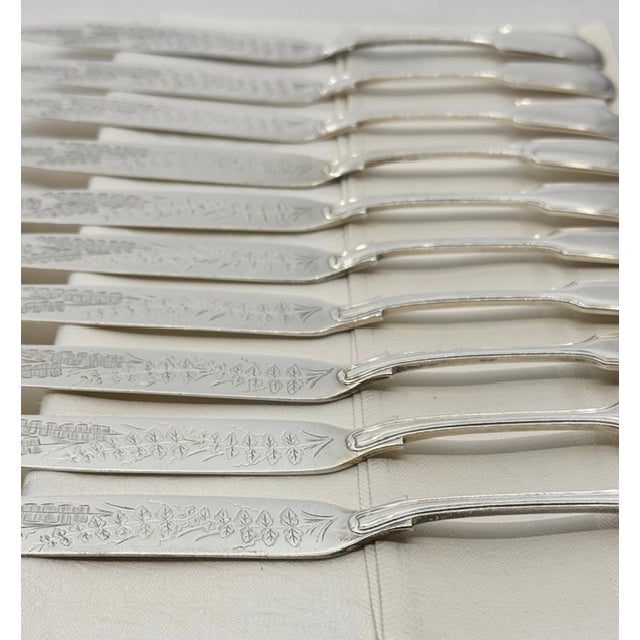 Antique John Kilpatrick Victorian English Sterling Silver Fish Service for Ten - 20 pcs For Sale - Image 12 of 14
