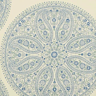 Sanderson Paisley Circles Wallpaper in Blue For Sale