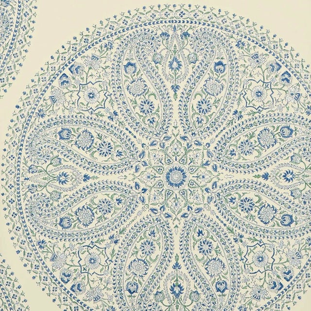 Sanderson Paisley Circles Wallpaper in Blue For Sale