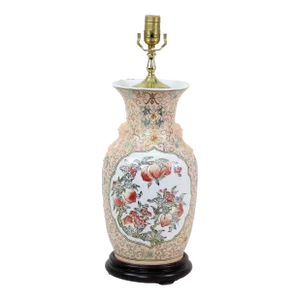 Vintage Chinese Blossoms Vase Lamp