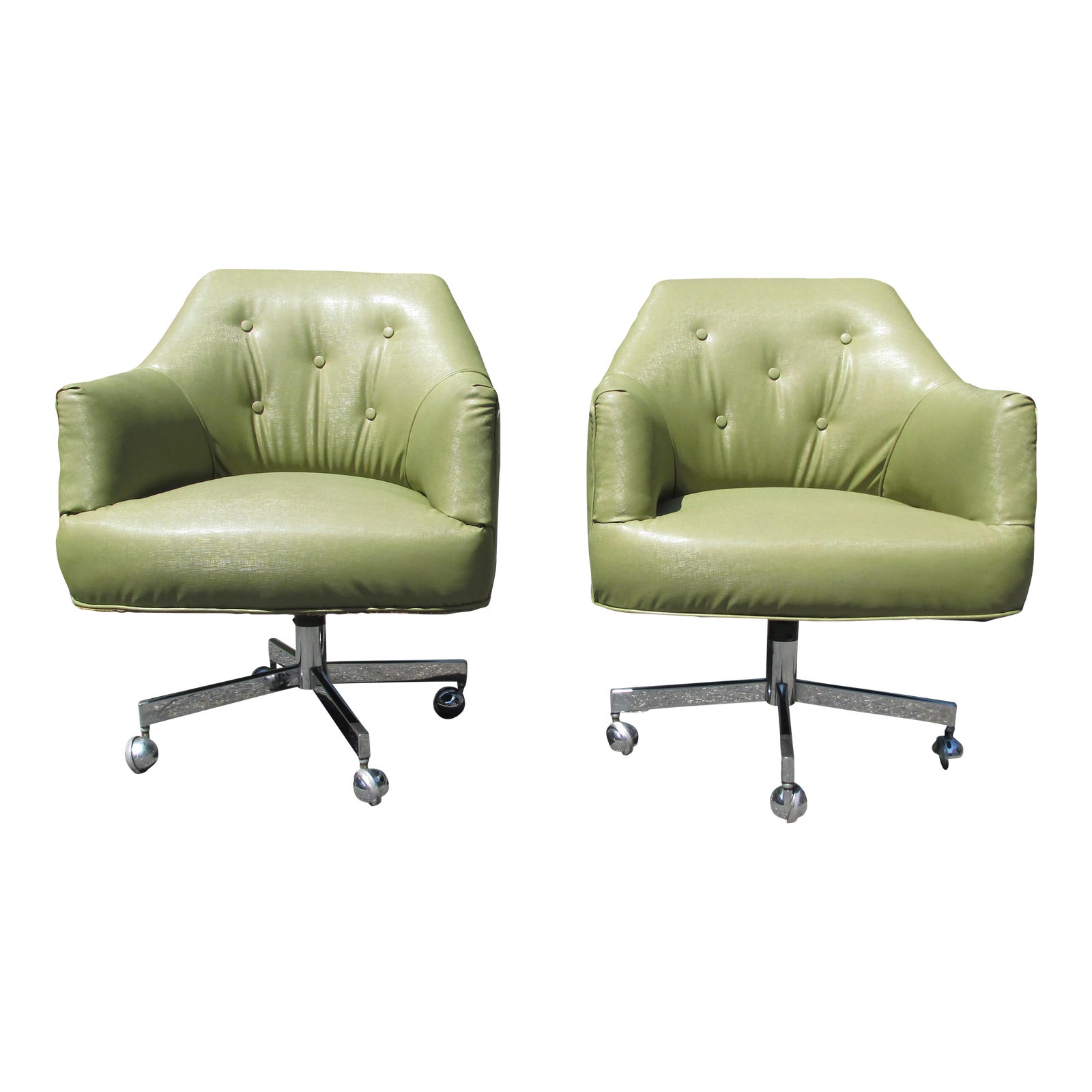 1970s Mid Century Modern Swivel Chairs- a Pair | Chairish