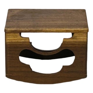Natural Light Wood Polished Square Openwork Display Stand Holder For Sale