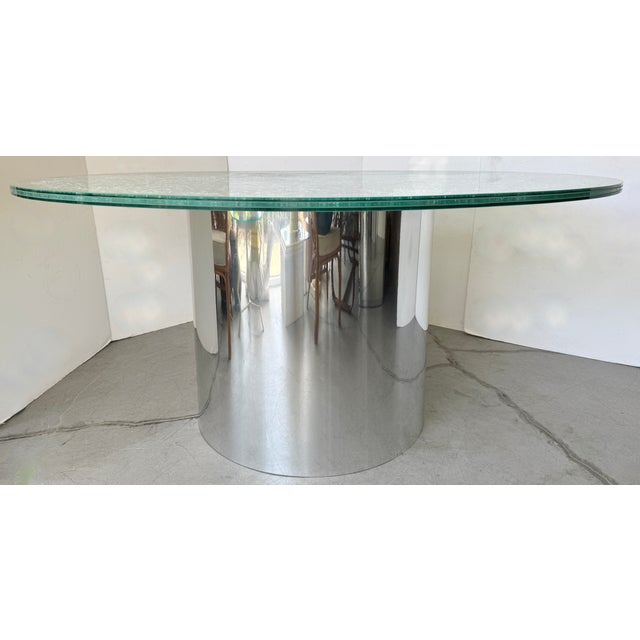 1980s Steve Chase Crackled Glass Dining Table From 80's For Sale - Image 5 of 8