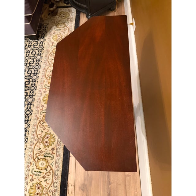 1960s Vintage Mersman Mahagony Demilune Hexagon Entryway Table - 1960s For Sale - Image 5 of 12