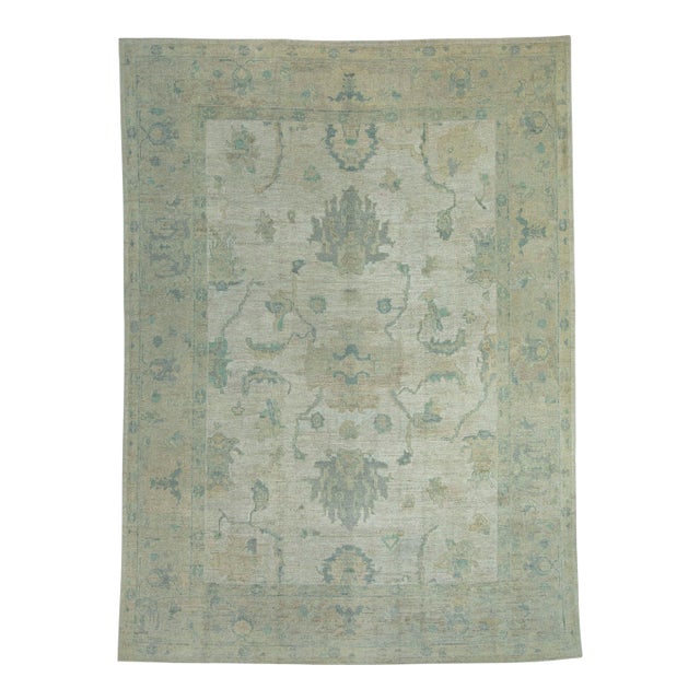 Turkish Oushak Rug 8'9" x 12' #18523 For Sale