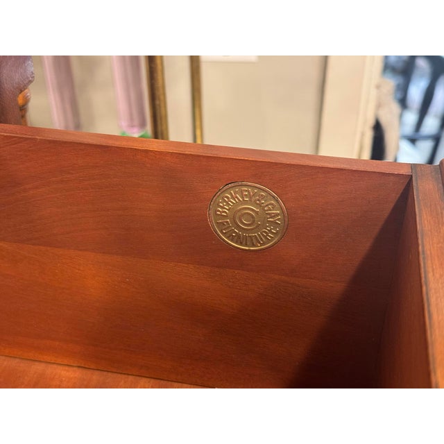 1940s Crotch Mahogany Gentlemen's Chest by Berkey and Gay Furniture For Sale - Image 9 of 9