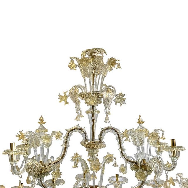 Gold Boat Chandelier in Gold Crystal Murano Glass, 1950s For Sale - Image 8 of 10