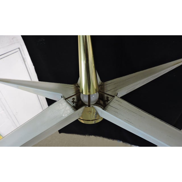 Metal 1950s Mid Century Modern Lightolier Starburst Claremont Chandelier, Brass & Glass For Sale - Image 7 of 10