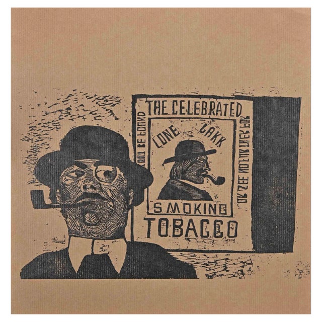 Charles Sterns, Figures, Woodcut Print, Early 20th Century For Sale