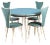 Mid-Century Dining Table & Chairs Set by Umberto Mascagni, 1950s, Set of 5 For Sale