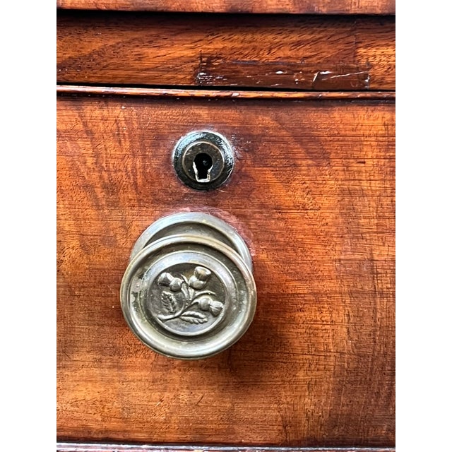 Wood Antique George III Mahogany Bowfront Chest on French Feet C. Late 18th Century For Sale - Image 7 of 11